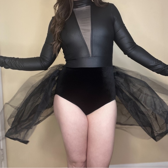 Weissman Elite Back Bustle Pleather Dance Leotard Tutu Costume Size Adult Small - Picture 9 of 12